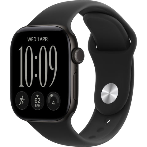 Apple Watch Series 12  42mm Black Aluminium Case GPS Sport Band (S/M) (Black)