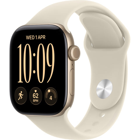 Apple Watch Series 12 42mm Light Gold Aluminium Case GPS + Cellular Sport Band (S/M) [Sand]