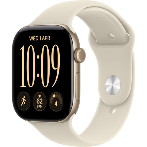Apple Watch Series 12 46mm Light Gold Aluminium Case GPS + Cellular Sport Band (S/M) [Sand]