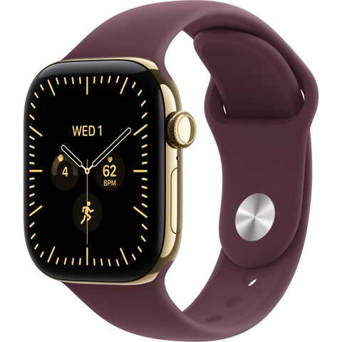 Apple Watch Series 12  42mm Radiant Gold Titanium Case GPS + Cellular Sport Band  (S/M)  [Burgundy]