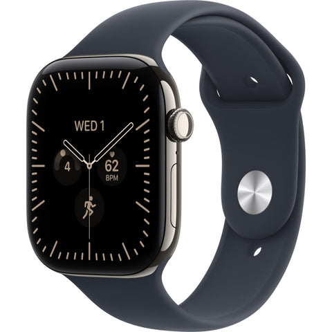 Apple Watch Series 12  46mm Natural Titanium Case GPS + Cellular Sport Band  (S/M)  [Navy Blue]