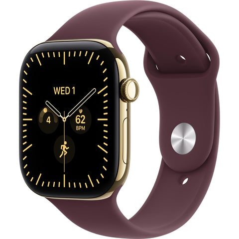 Apple Watch Series 12  46mm Radiant Gold Titanium Case GPS + Cellular Sport Band  (S/M)  [Burgundy]