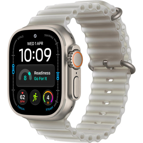 Apple Watch Ultra 4 49mm Natural Titanium Case GPS + Cellular with Translucent Ocean Band (Grey)