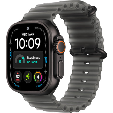 Apple Watch Ultra 4 49mm Black Titanium Case GPS + Cellular Translucent Ocean Band (Black)