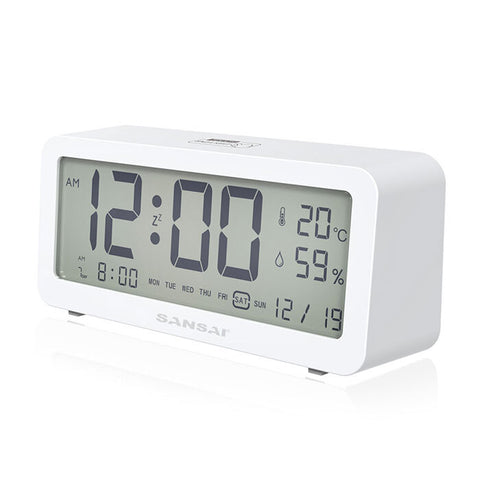 Sansai 5.2" LED LCD Digital Display Clock with Date & Temperature (12/24h)