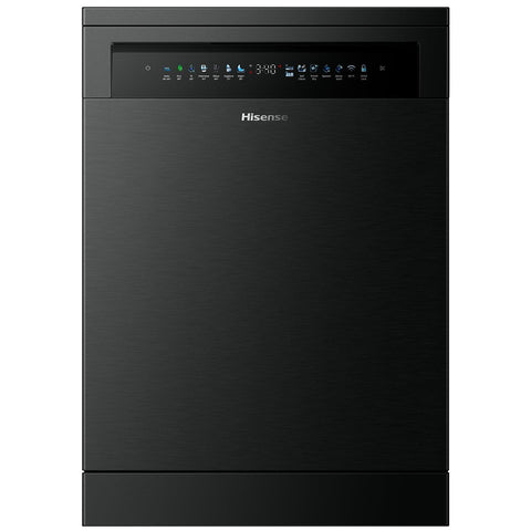 Hisense HS7C16FB 16 Place Setting Freestanding Dishwasher (Black Stainless Steel)