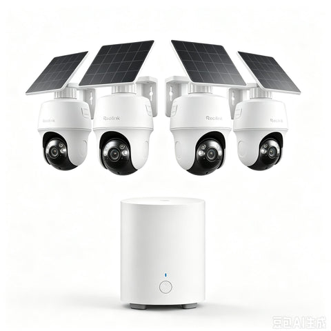 Reolink Hub & Argus 3MP Pan & Tilt Security Camera Kit [4 Pack]