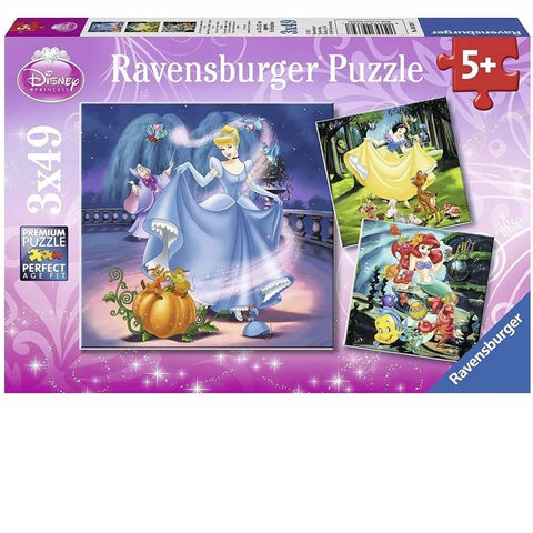 Ravensburger Puzzle 3 x 49pc - Disney Princess - Snow White, Cinderella and Ariel