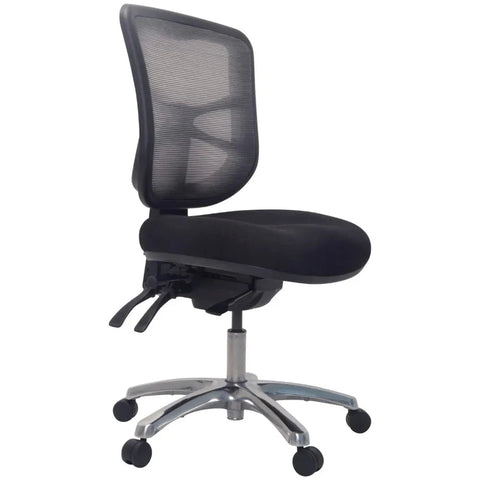 Buro Metro Ergonomic Office Chair Seat Slide Polished Aluminium Base (Black)