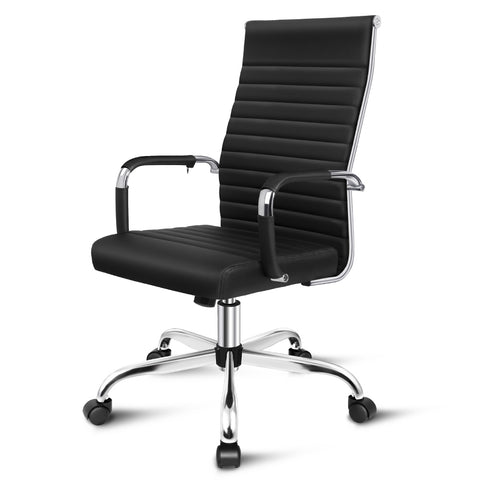 ALFORDSON Office Chair Padded Seat Ergonomic Executive Computer Study (Black)