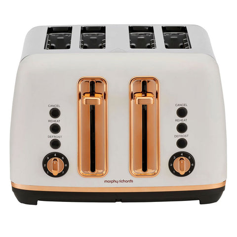 Morphy Richards Ascend 4 Slice Toaster (Rose Gold White)