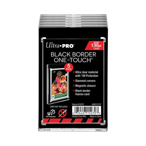 Ultra Pro: UP15270 130PT Black Border UV ONE-TOUCH Magnetic Holder 5 ct retail pack