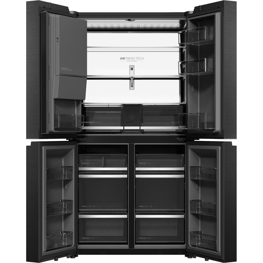 Capacity Liters Haier HRF690YZC 624L Quad Door Fridge (Black) - JB Hi-Fi