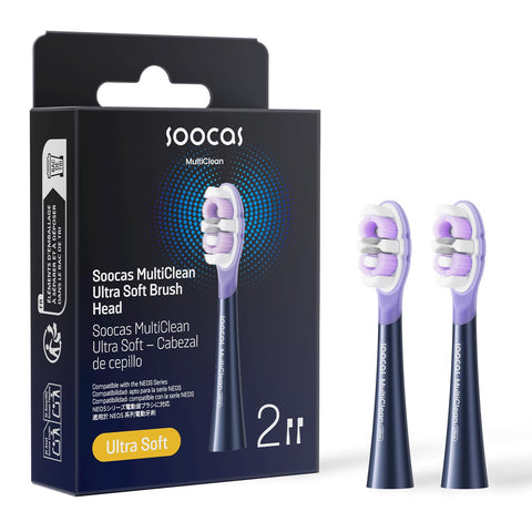 Soocas NEOS II Ultra Soft Electric Toothbrush Head (Blue) [2 Pack]