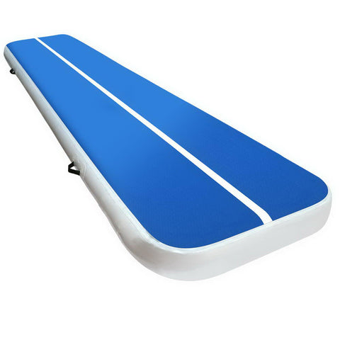 Everfit 4M Air Track Gymnastics Tumbling Exercise Cheerleading Mat Inflatable (Blue)