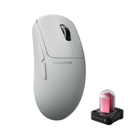Keychron G6 HE 8K PixArt 3955 Wireless Mouse (Classic White)