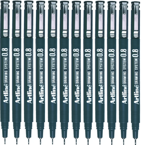 Artline 238 Drawing System Pen - Black (Box 12)