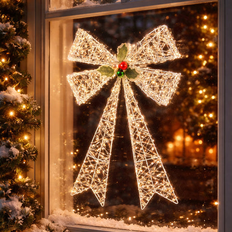 Lexi Lighting 40x60cm Iridescent Gliter Light Up Bow