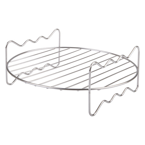 Appetito Stainless Steel Round Dual Level Cooking Air Fryer Rack 22cm (Silver)