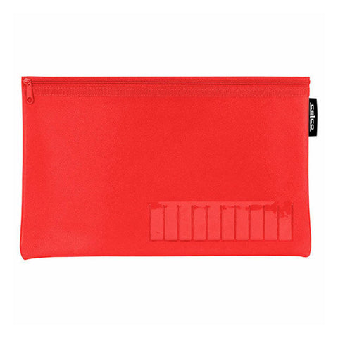 Celco Small Name Pencil Case with 1 Zip (250x130mm) - Red