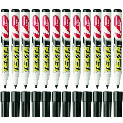 Texta Whiteboard Marker Black Bullet Tip 1.5mm Medium [Box 12]