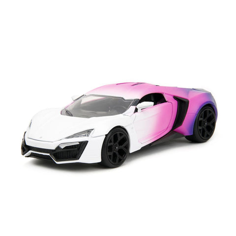 Jada 1:24 Pink Slips Lykan Hypersport White Pink Purple Gradient Diecast Model Car