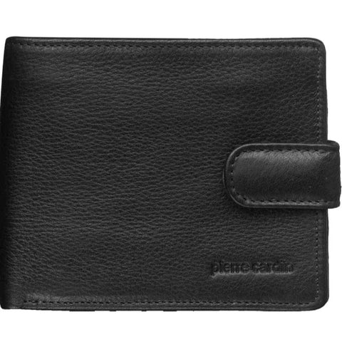 Pierre Cardin Men's Italian Leather Tab Protected RFID Wallet Black