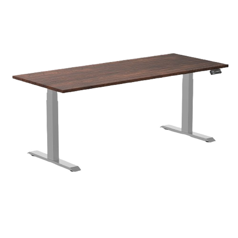 Desky Dual Softwood Sit Stand Desk 180cm American Rustic Pine Desktop and Grey Frame