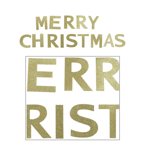Christmas Warehouse - XM233354 Merry Christmas Gold Glitter Letter Banner | 1.5m Gold