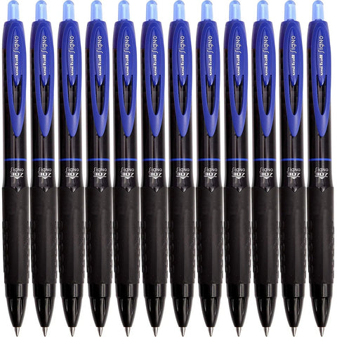 Uni-Ball UMN307 Signo Retractable Gel Ink Rollerball Pens 0.7mm Box 12 (Blue)