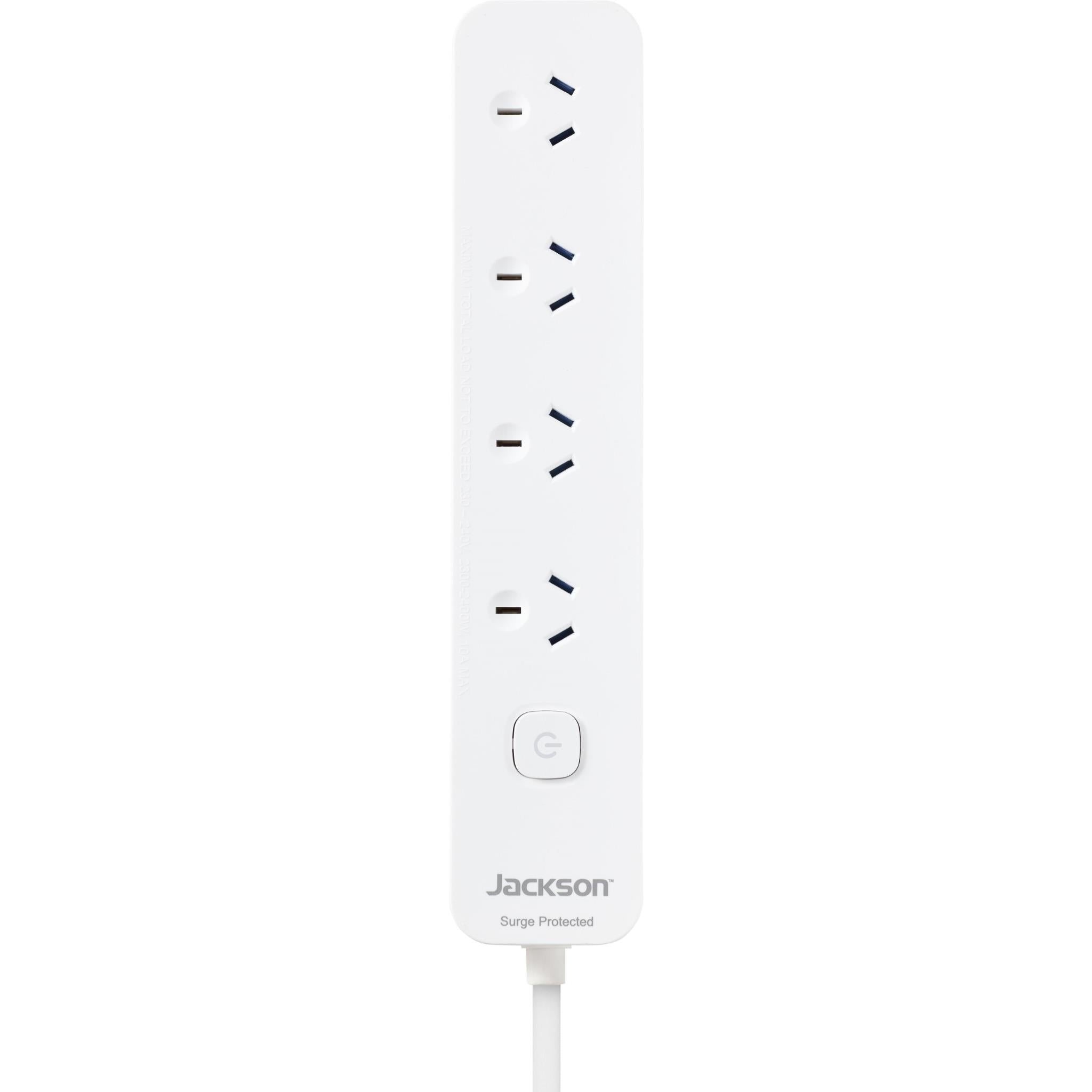 Jackson 3 Metre Lead Surge Protected Board w/ 4 x Power Socket Outlets – image 1