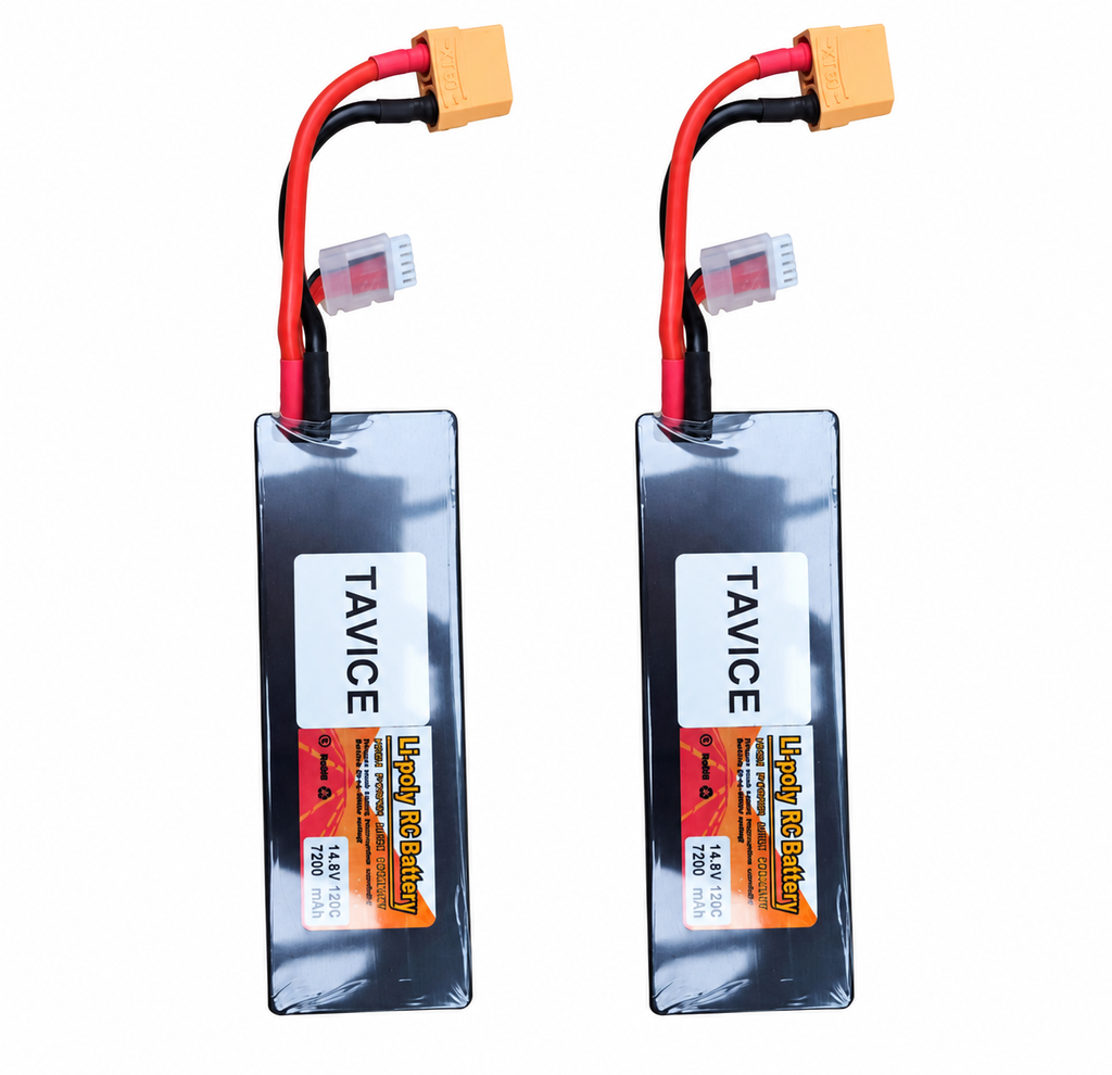 Power Delivery Raceway TAVICE 2 Pack 4S LiPo Battery 14.8V 7200mAh 120C with XT90 Connector ...