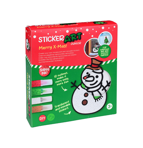 Sticker Art Junior Christmas Window  Kit | DIY Translucent CraftRed, Green, White & Brown