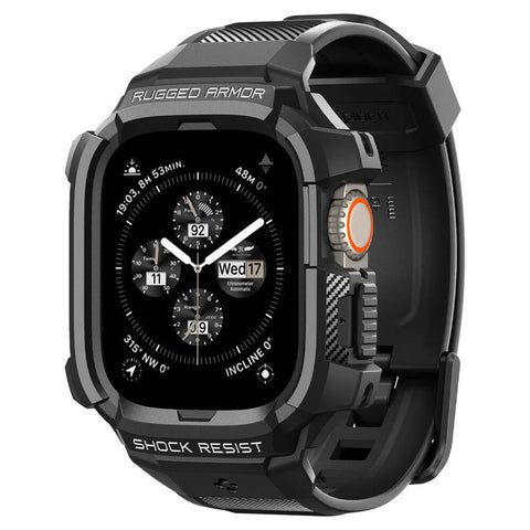 Spigen Apple Watch Ultra 3/2/1 49mm Rugged Armor Pro Band Case (Black)