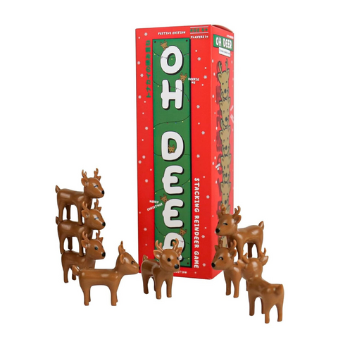Christmas Warehouse - XMTY2508 Oh Deer! Stacking Reindeer Game | 15 Piece Festive Balancing Challenge Brown