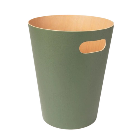 Desky Wooden Rubbish Bin - Olive Green