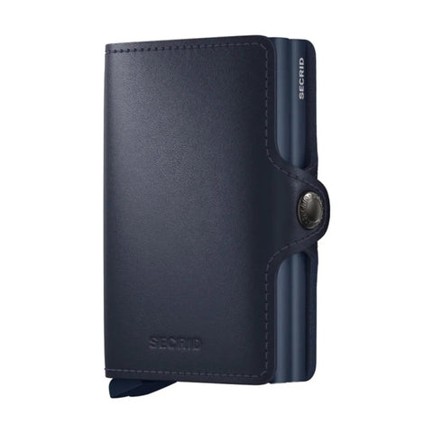 Secrid Twinwallet Compact RFID Mens Travel Leather Wallet Navy