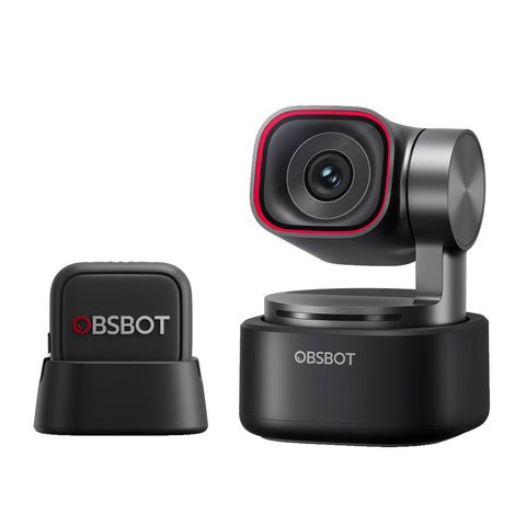 OBSBOT Tiny 3 AI-Powered Spatial Audio 4K PTZ Webcam with VOX SE Mic Combo - Black