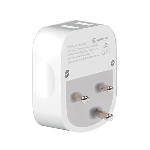 Sansai Travel Adaptor with USB-C And USB-A Port - AU/ZA Region