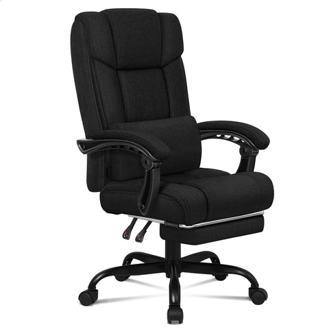 ALFORDSON Office Chair Executive Computer Fabric Seat Recliner (Black)