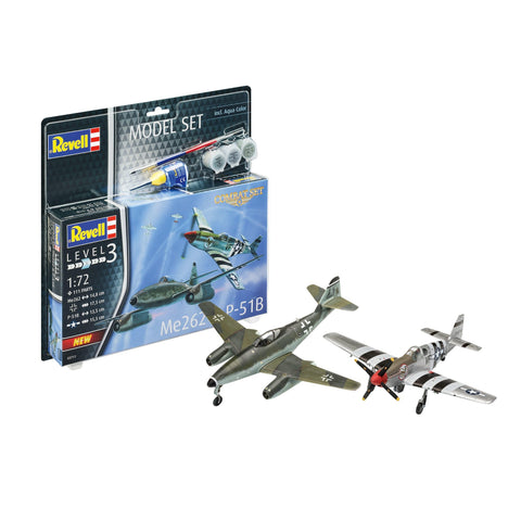 Revell 1/72 Me262 & P51B Combat Set Model Set