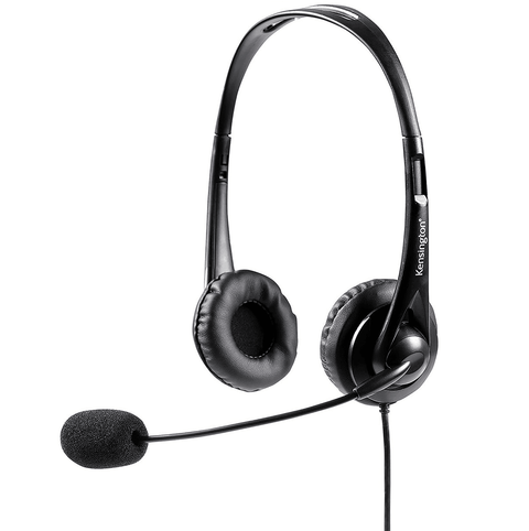 Kensington Stereo USB Headset With Mic And Volume Control Headphone (Black)