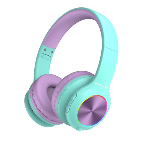 PowerLocus PLED Kids Bluetooth Headphone (Teal/Purple)