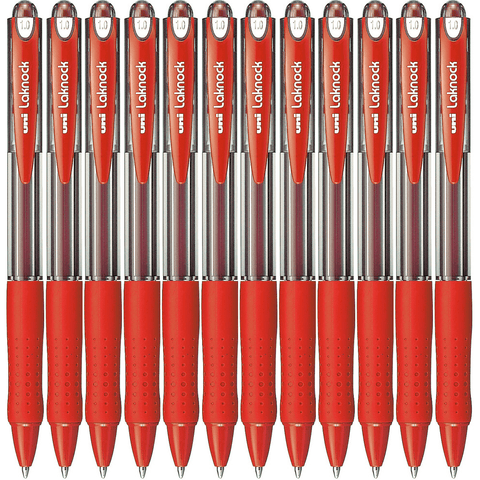 Uni-Ball SN-100 Laknock Retractable Ballpoint Pen Medium 1.0mm (Red) [Box 12]