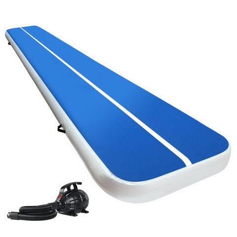 Everfit 5M Air Track Gymnastics Tumbling Exercise Yoga Mat with Pump Inflatable (Blue)