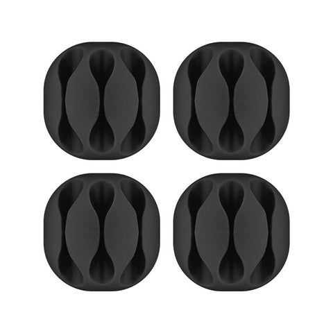 Goobay 4-Pieces 3-Slot Cable Management Organiser (Black)