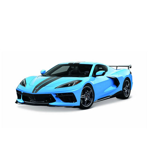 Maisto Licensed 1:18 Scale Chevrolet Corvette Stingray Coupe High Wing 2020 Diecast Model Car (Blue)