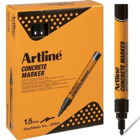 Artline Box 12 Concrete Permanent Marker (Black)