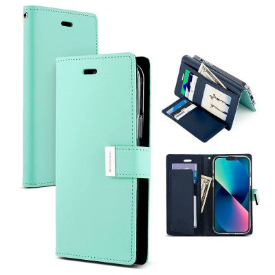 Goospery Rich Diary case for iPhone 14 Plus - Mint