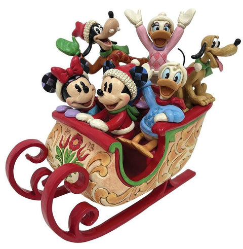 Jim Shore Disney Traditions - Mickey and Friends Christmas Sleigh - A Sleigh Full Of Joy